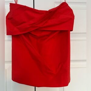 J. Crew Vibrant Red Strapless Top